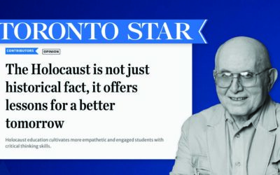 The Holocaust is not just historical fact, it offers lessons for a better tomorrow (Pinchas Gutter, Toronto Star)